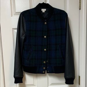 J. Crew Women's Black and Navy Varsity Jacket